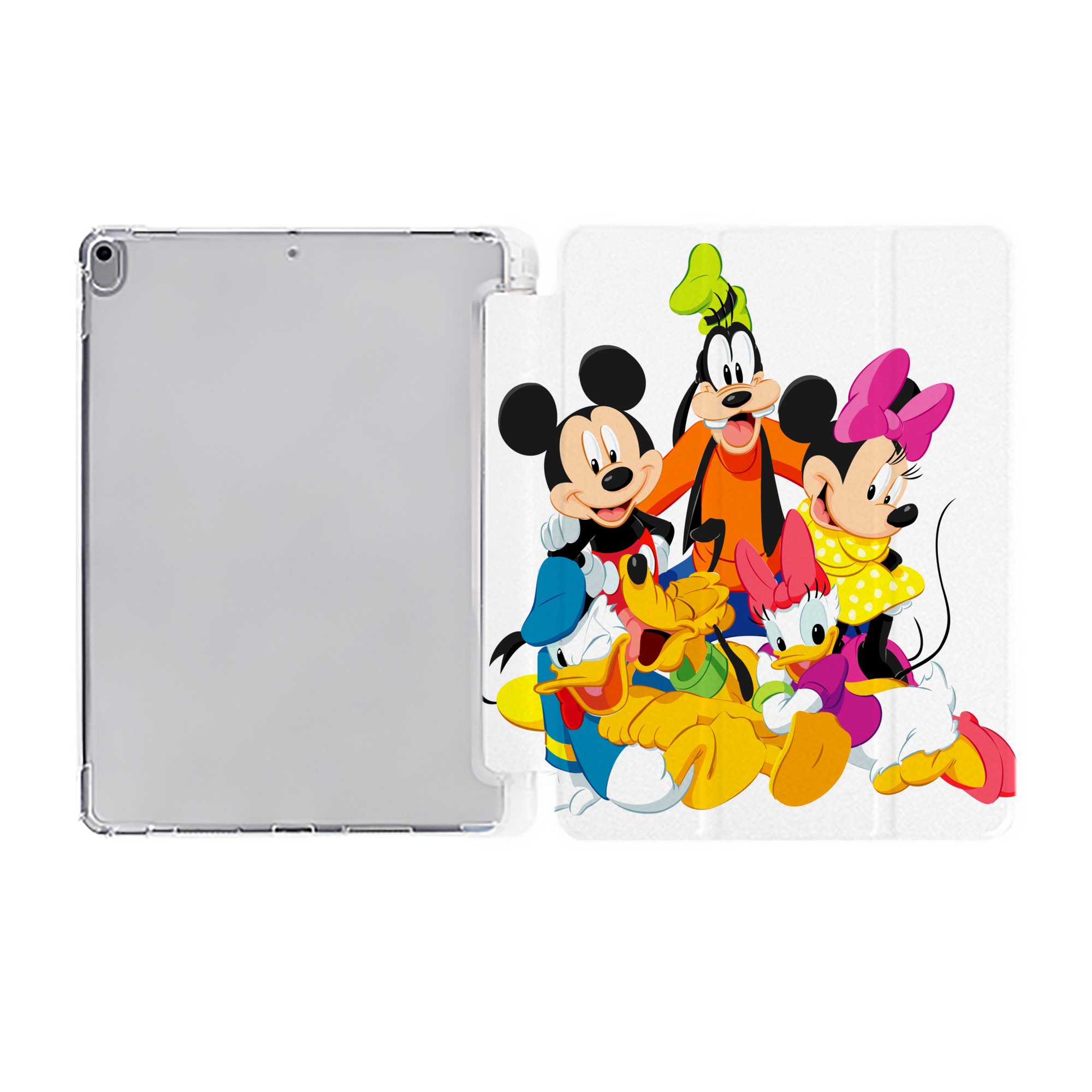（画像用） ミッキーマウス Mickey Mouse IPad ケース ペン収納付き 三つ折りスタンド PUレザー×シリコン 対応機種9.5/10.5/10.9インチ